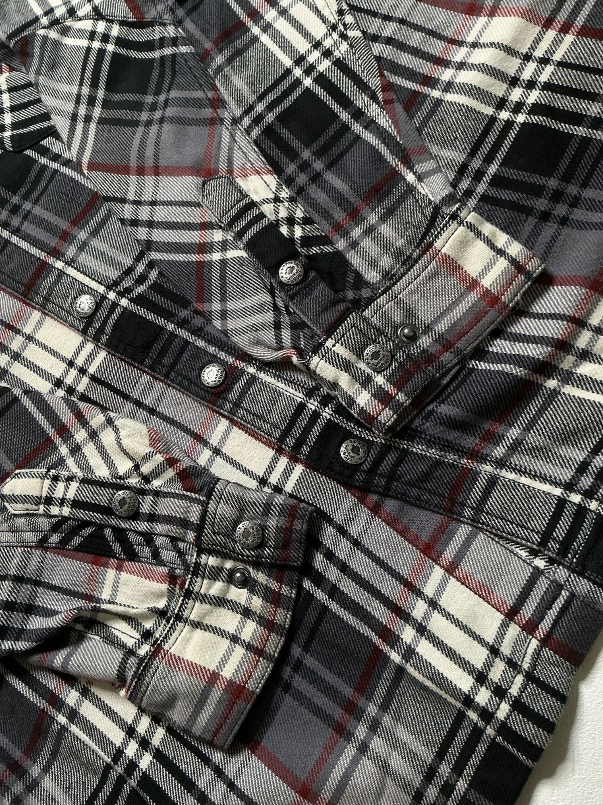 ハーレーダビッドソン フード付きチェックシャツ パーカー XLサイズ【A