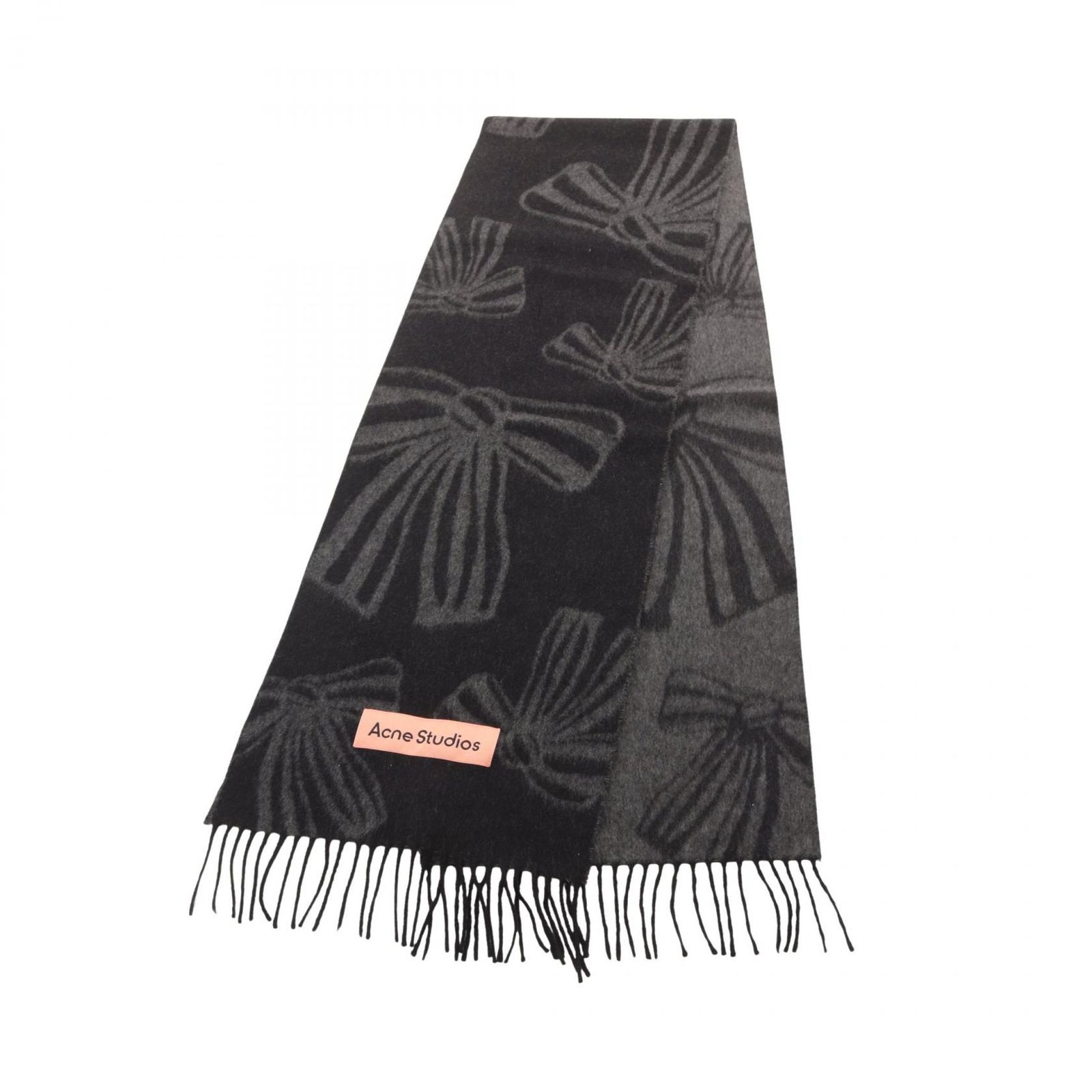 ACNE STUDIOS アクネストゥディオズ カシミヤジャカードスカーフ ロゴ