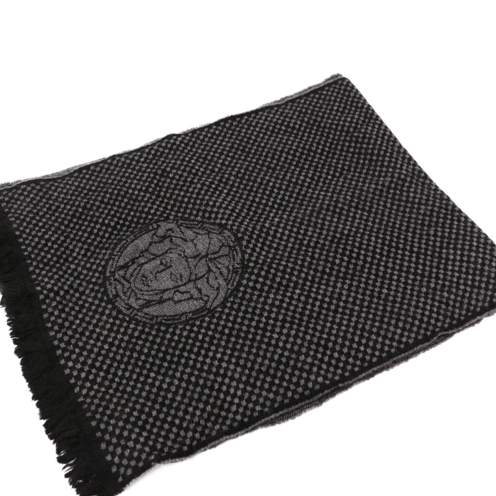 ヴェルサーチ マフラー ストール スカーフ フリンジ ロゴ チェック