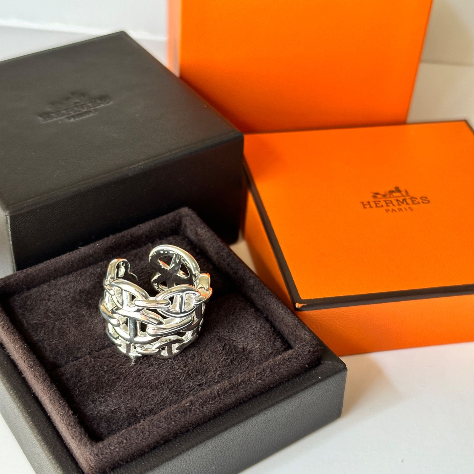 HERMES シェーヌダンクル アンシェネ GM 56サイズ リング シルバー