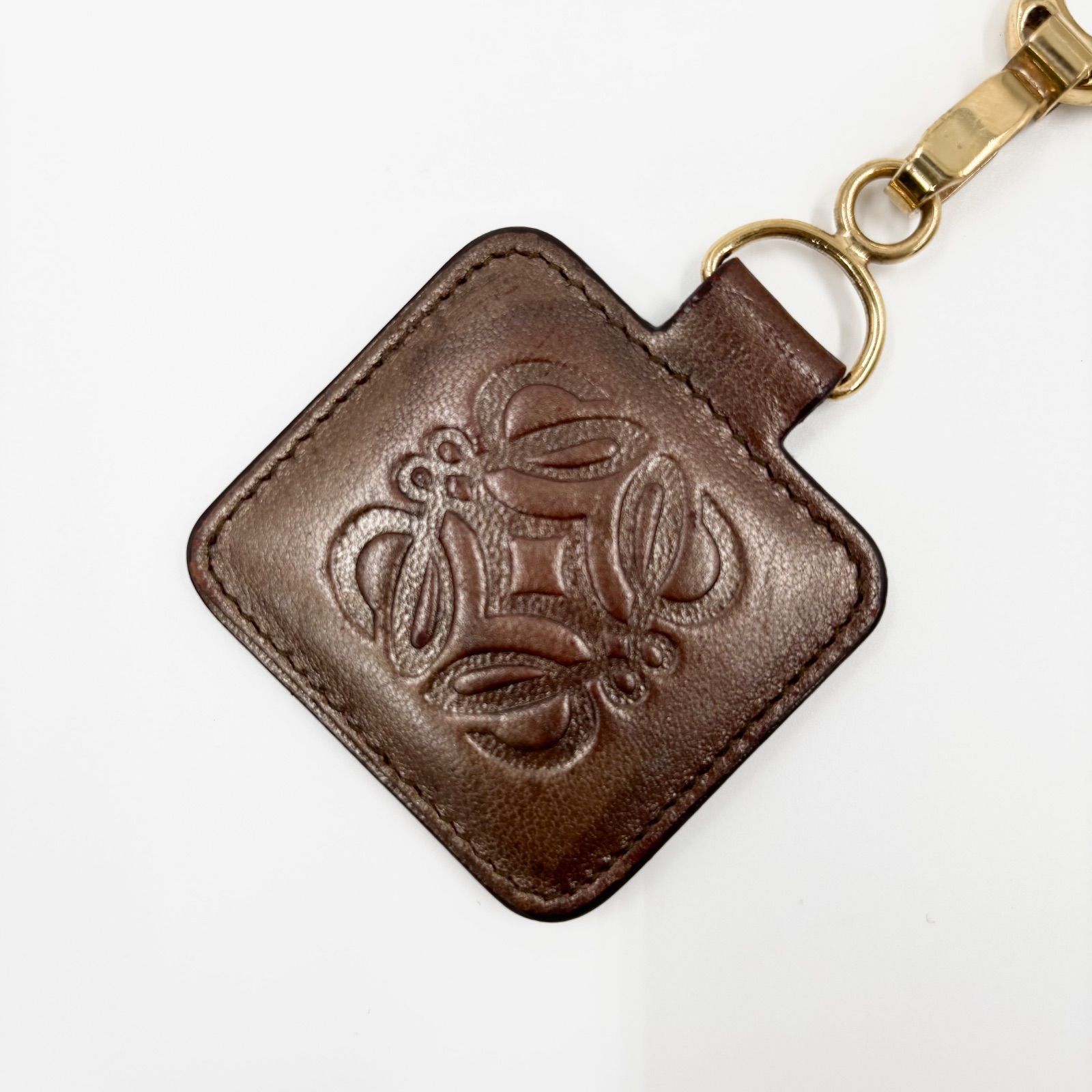 LOEWE ロエベ アナグラム キーリング チャーム キーホルダー レザー