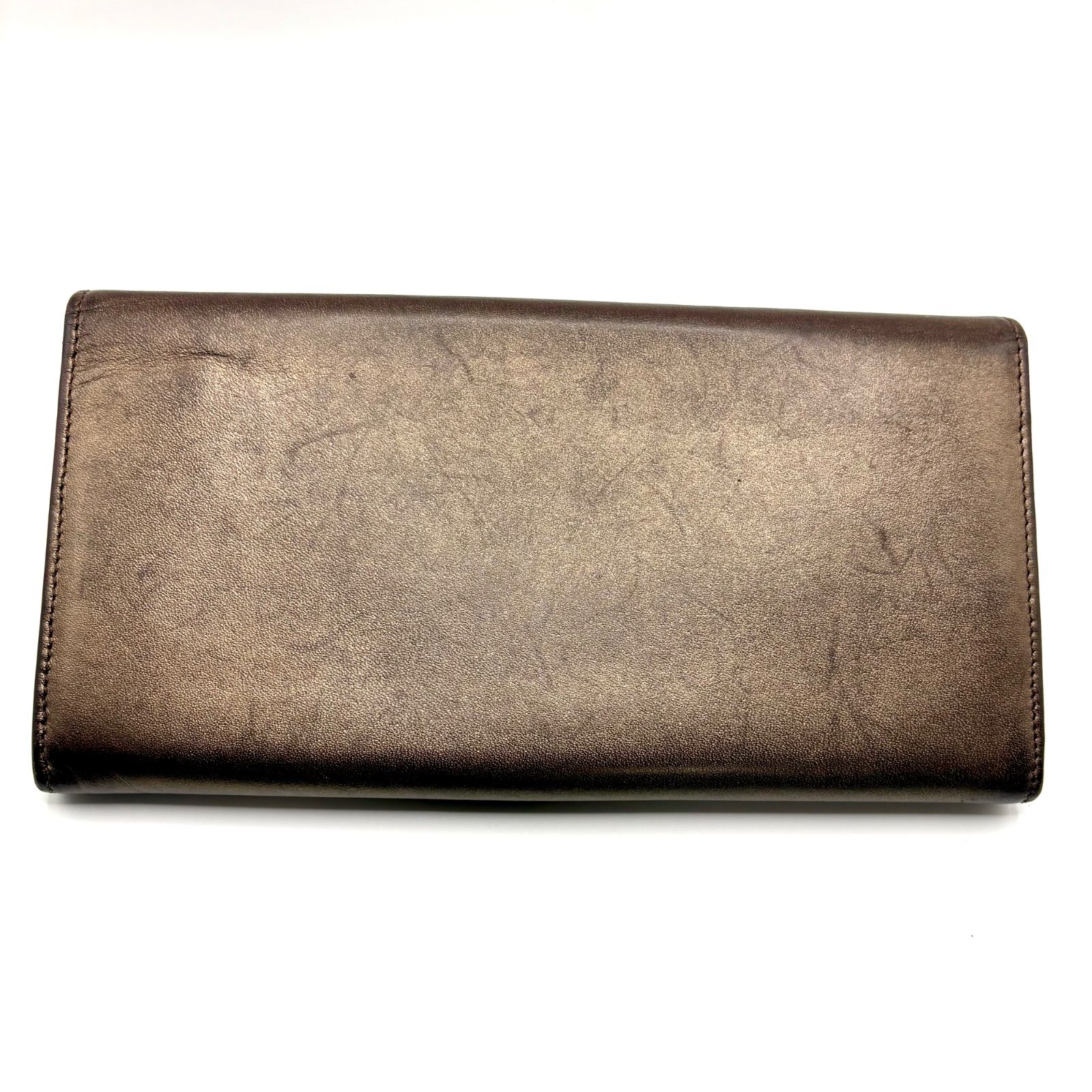 LANCEL 本革 ブラウン ゴールド調 長財布 - メルカリ