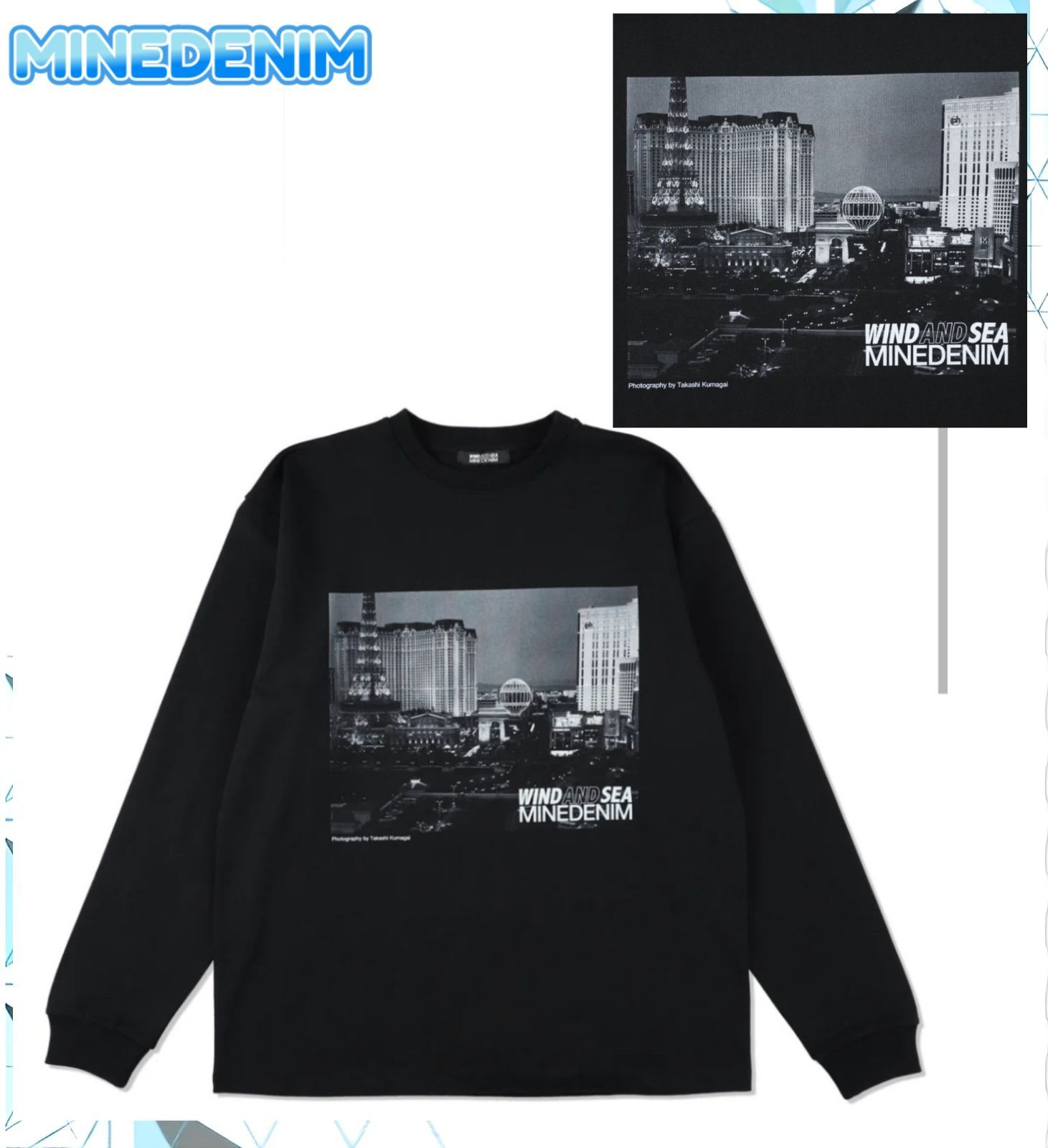 MINEDENIM マインデニム × WIND AND WIND AND SEA/長袖Tシャツ