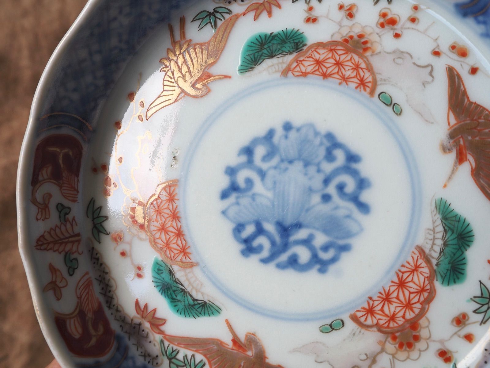 5枚セット 古伊万里 伊万里 色絵 金彩 ちどり 七寸皿 骨董 時代物 5枚