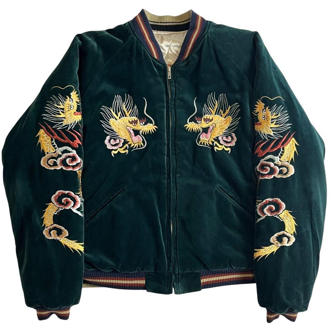 テーラー東洋 リバーシブル スカジャン ベロア 龍刺繍 沖縄