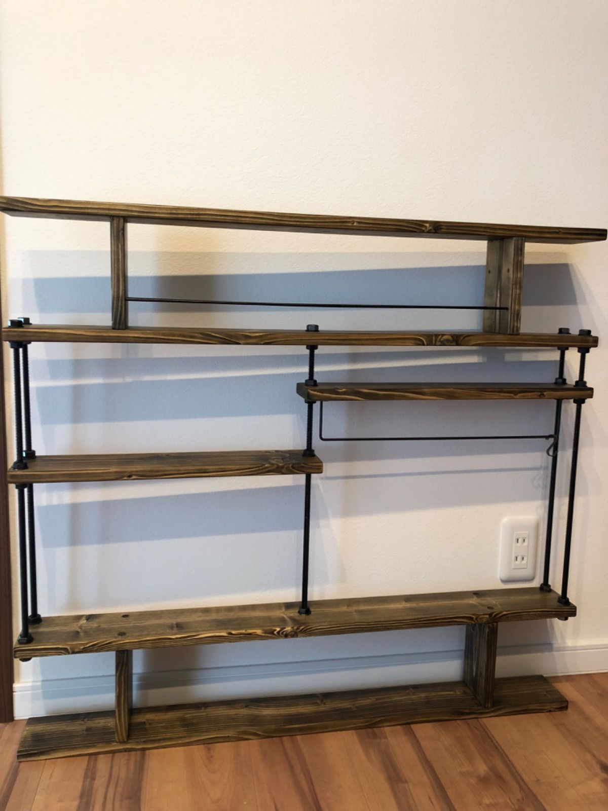 注文 穴を開けずに突っ張れるキッチンラックCentral☆木目強調☆窓枠