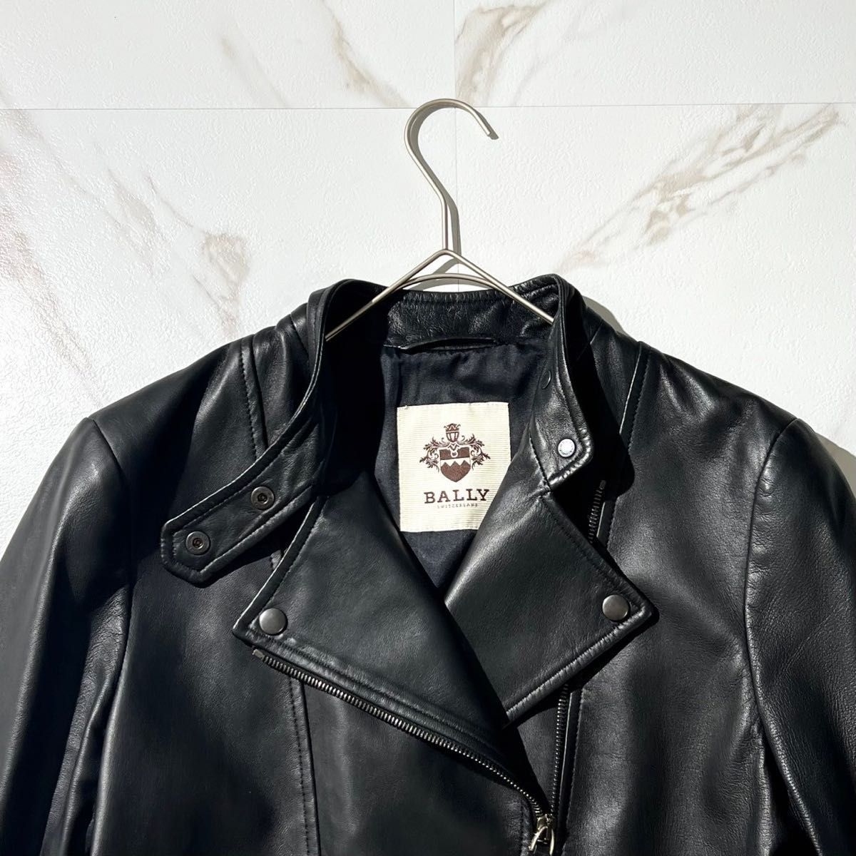 BALLY バリー ライダースジャケット ラムレザー ダブル 革ジャン