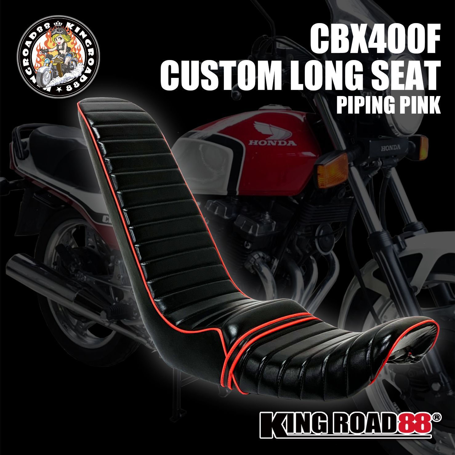 ホンダ CBX400F・CBX550F NC07 KingRoad88 艶消しブラック パイピング