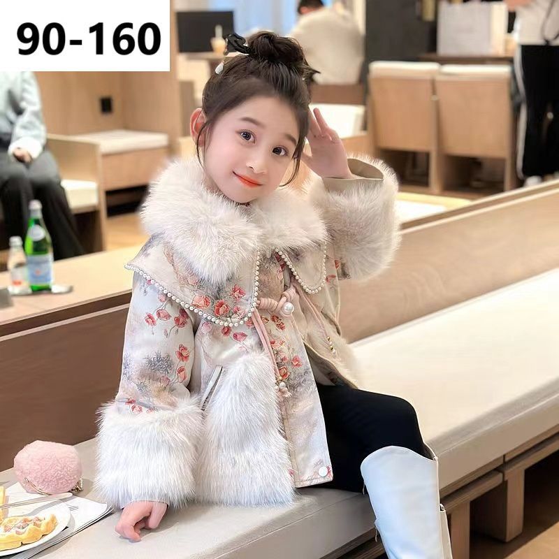 クーポンで10%OFF☆ 裏起毛コート キッズ 裏起毛ジャケット 総柄 中華