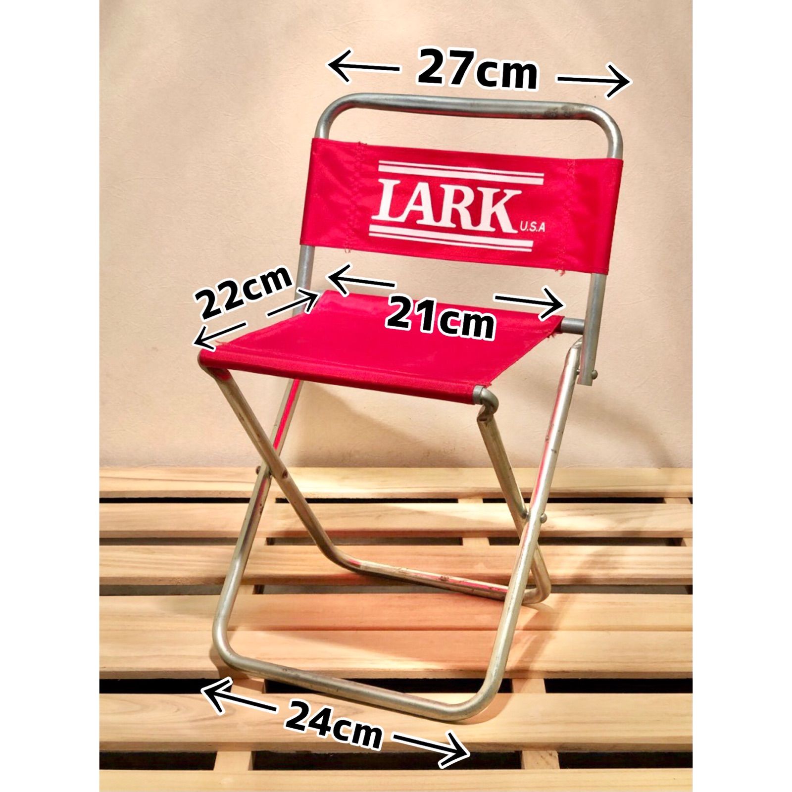 ⚫︎LARK／ラーク⚫︎折りたたみ式パイプ椅子×3⚫︎タバコグッズ