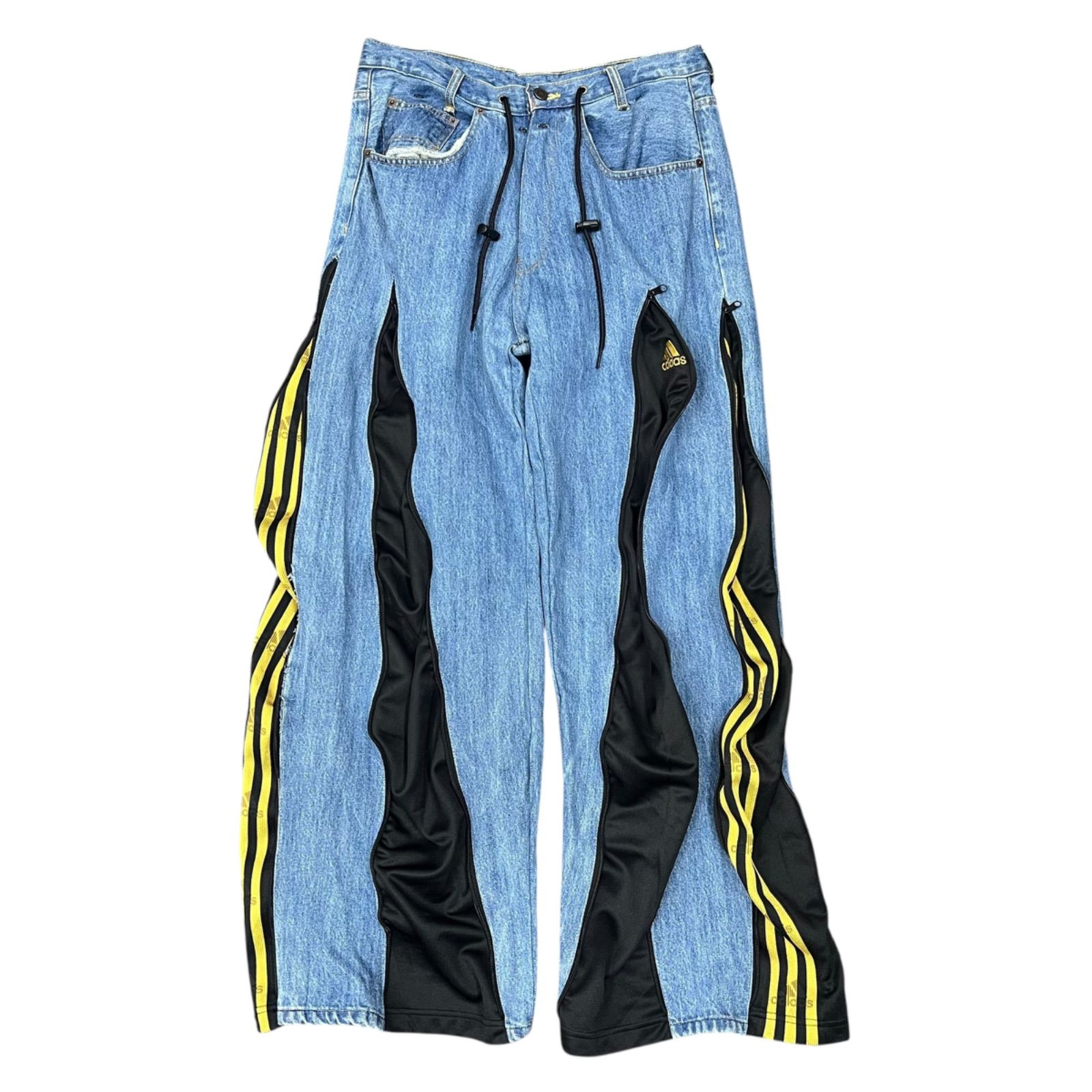 アディダス バギーフレアリメイクデニム リメイク 再構築 フレア