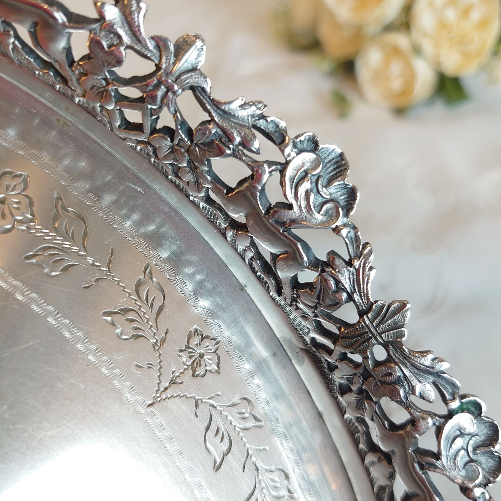 純銀 シルバートレイ シルバートレー アンティーク - メルカリ