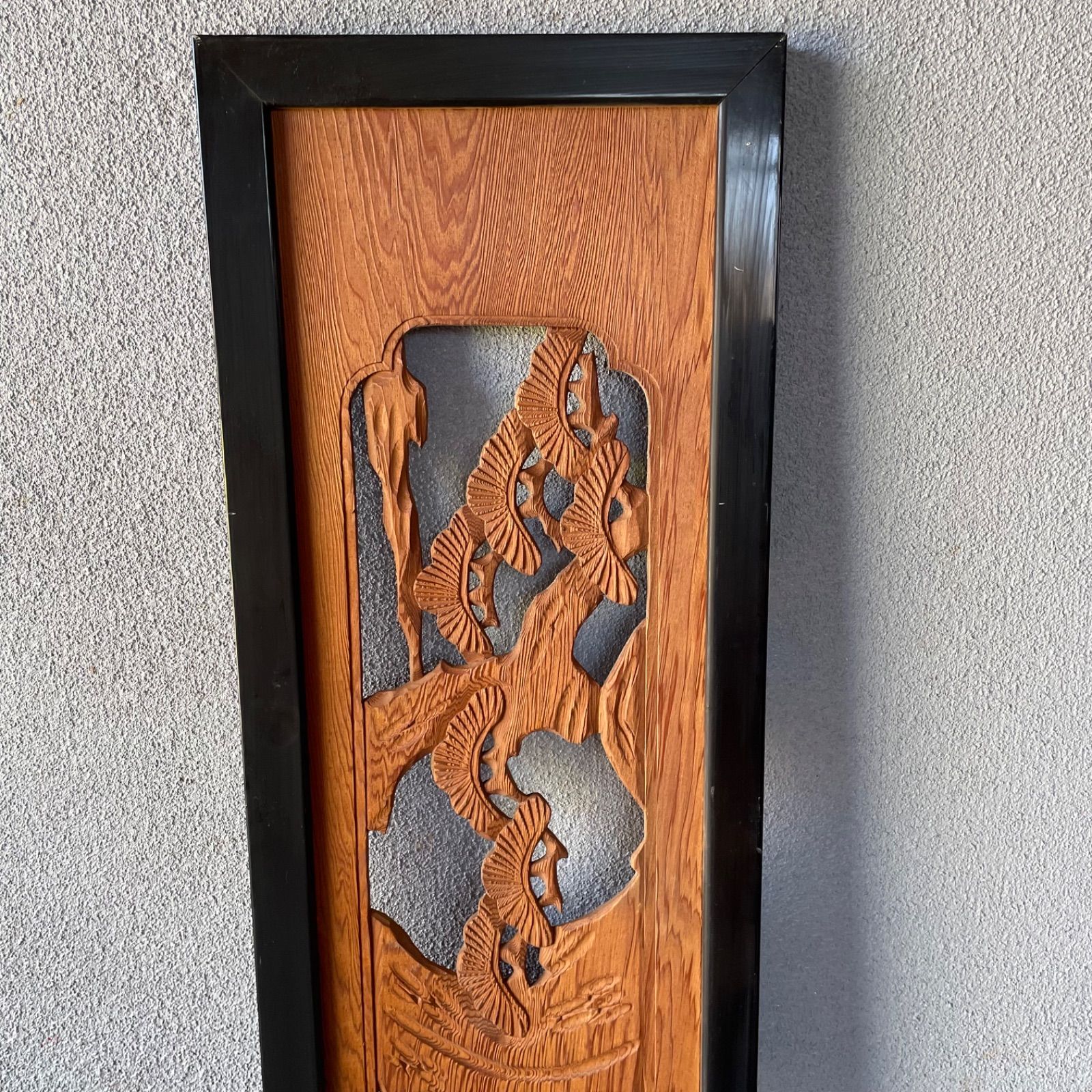 欄間 2枚セット 木彫 彫刻 和室 床の間 らんま 昭和 リフォーム - メルカリ