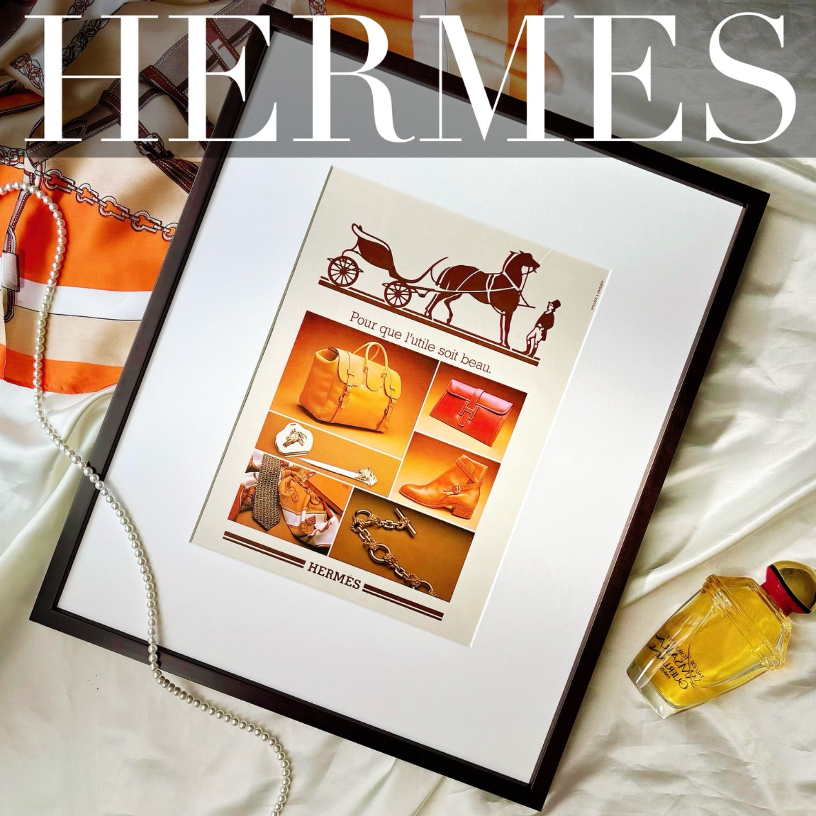 1973 広告＞HERMES エルメス ポスター ヴィンテージ アートポスター