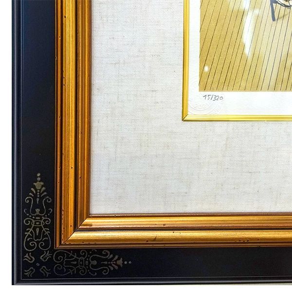 版画 藤田嗣治「お誕生日」 リトグラフ 額付き 大型絵画 ADAGP保証書