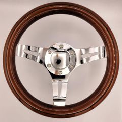 小径ステアリング 290mm ストライプ ウッド ハンドル 旧車 カスタム