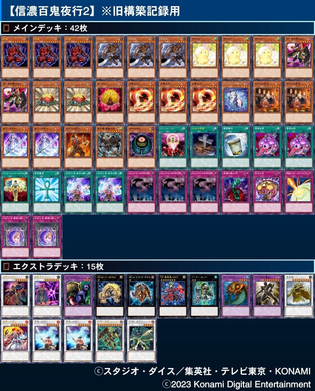 信濃百鬼夜行】デッキ紹介（デッキイメージ・設定書庫的な何か