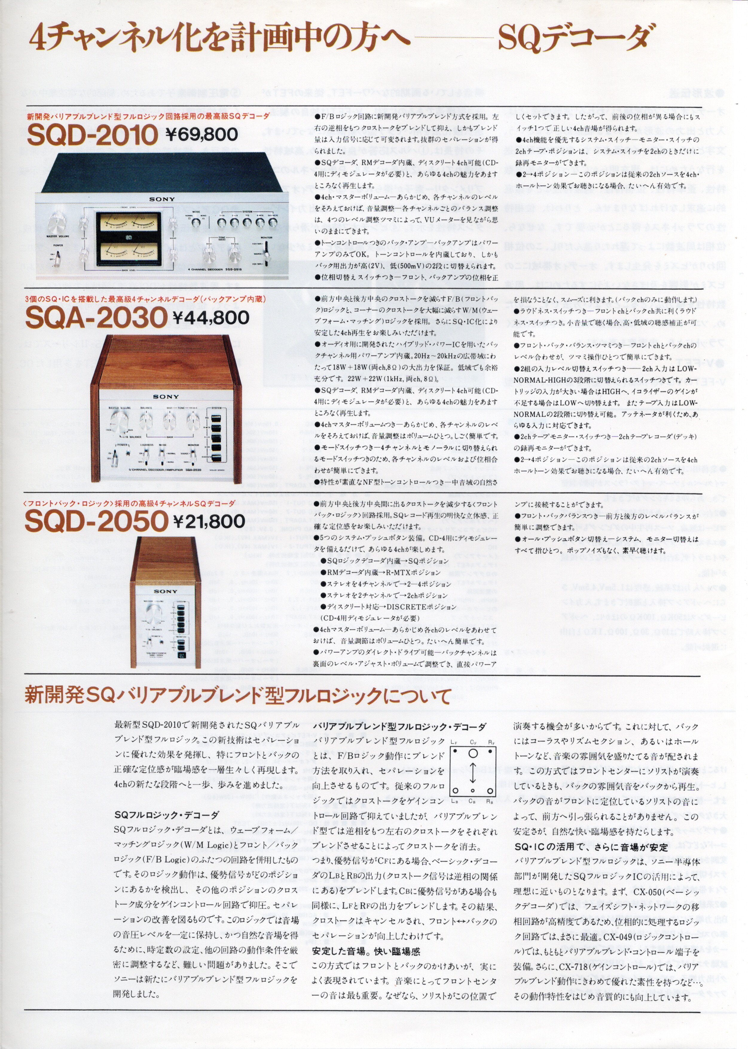 ソニーが1974年に発売したSQ4chデコーダーSQD-2010の真価を改めて問う