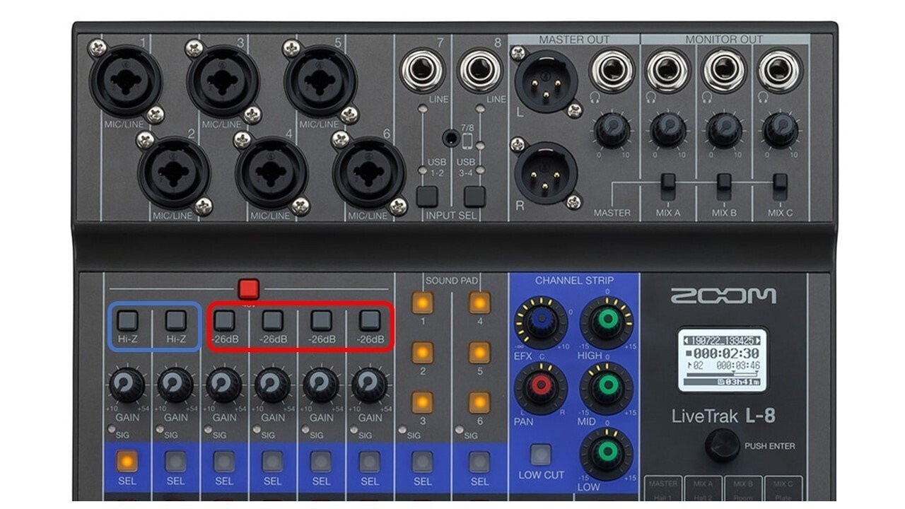 ZOOM LiveTrak L-8の入力の仕様を改めて見直す｜ハラダ@ライブ配信