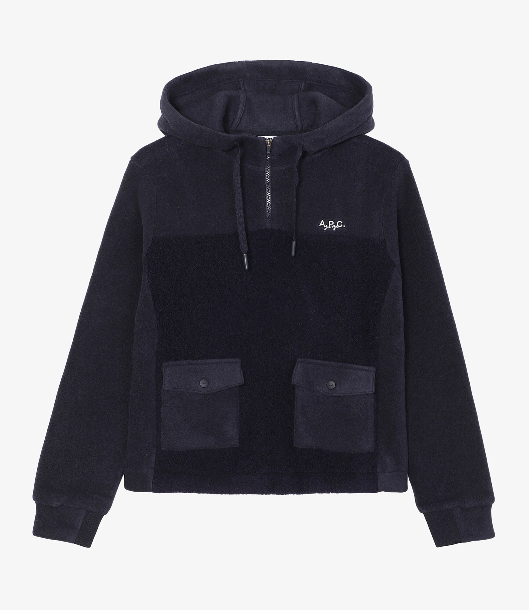 A.P.C. ハーフジップスウェット ブラック L A.P.C. ハーフジップ