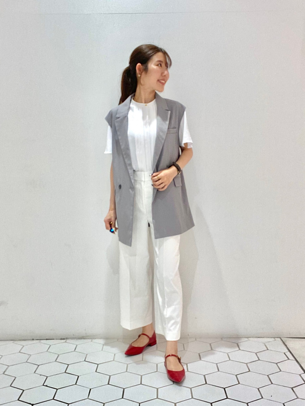 2024年モデル ワイドパンツ（リネンブレンド）、リネンブレンドダブル