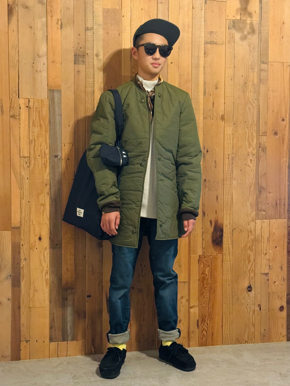 ソフトニットフリースモックネックT、コンフォート2Bジャケット/チドリ