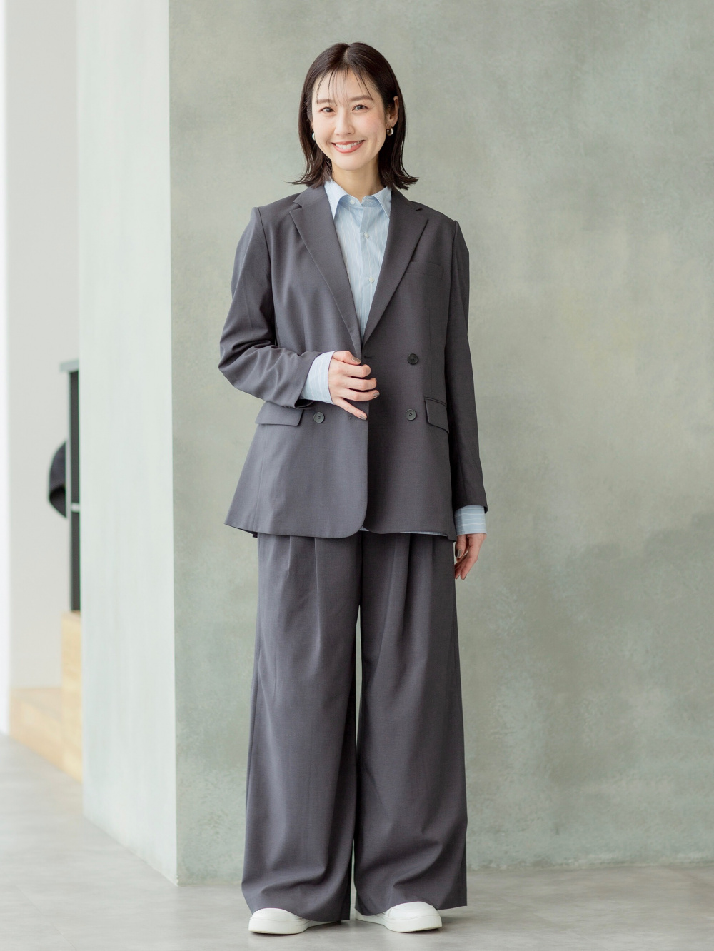 感動ダブルジャケットリラックスフィット、ブロードオーバーサイズ