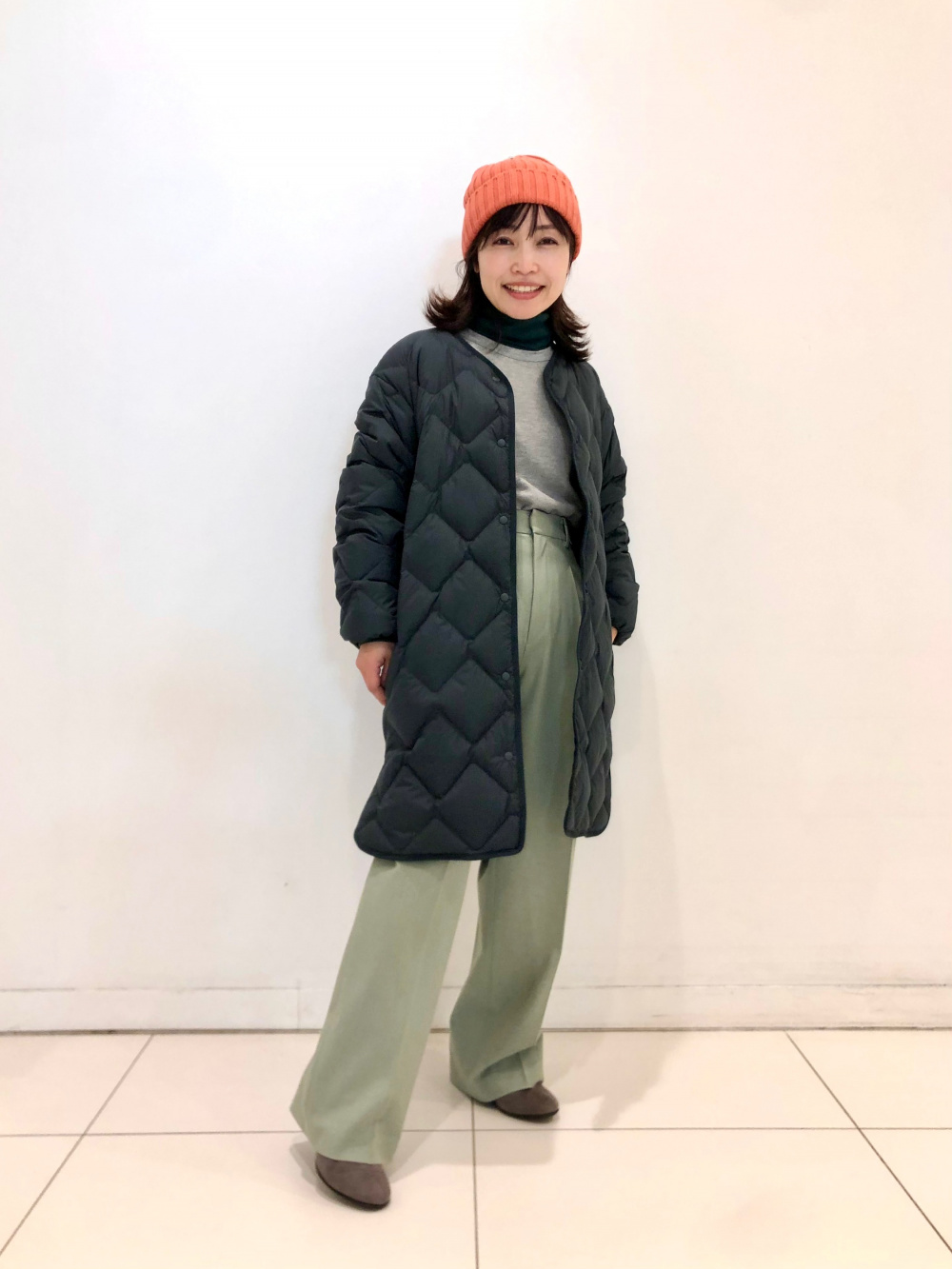 ウルトラライトダウンリラックスコート」の着用コーディネート