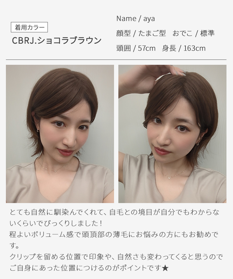 部分ウィッグ/総手植え人毛100％ヘアピース シルクスキン セミショート