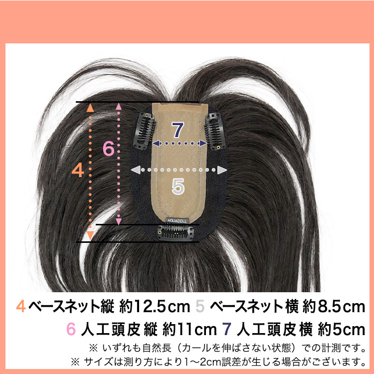 部分ウィッグ/総手植え人毛MIXヘアピース リアルスキン ロングタイプ