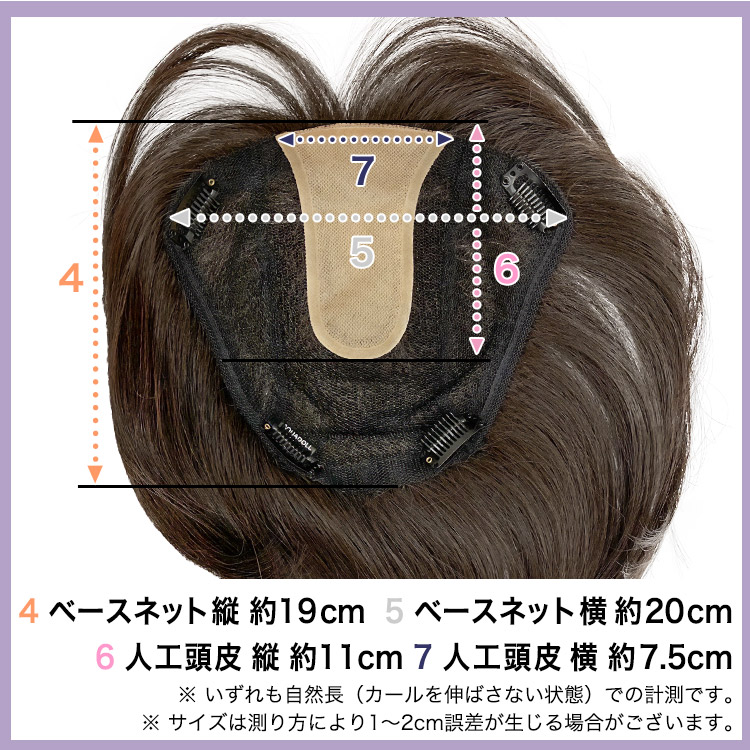 部分ウィッグ/総手植え人毛100%6分ウィッグ リアルスキン ナチュラル
