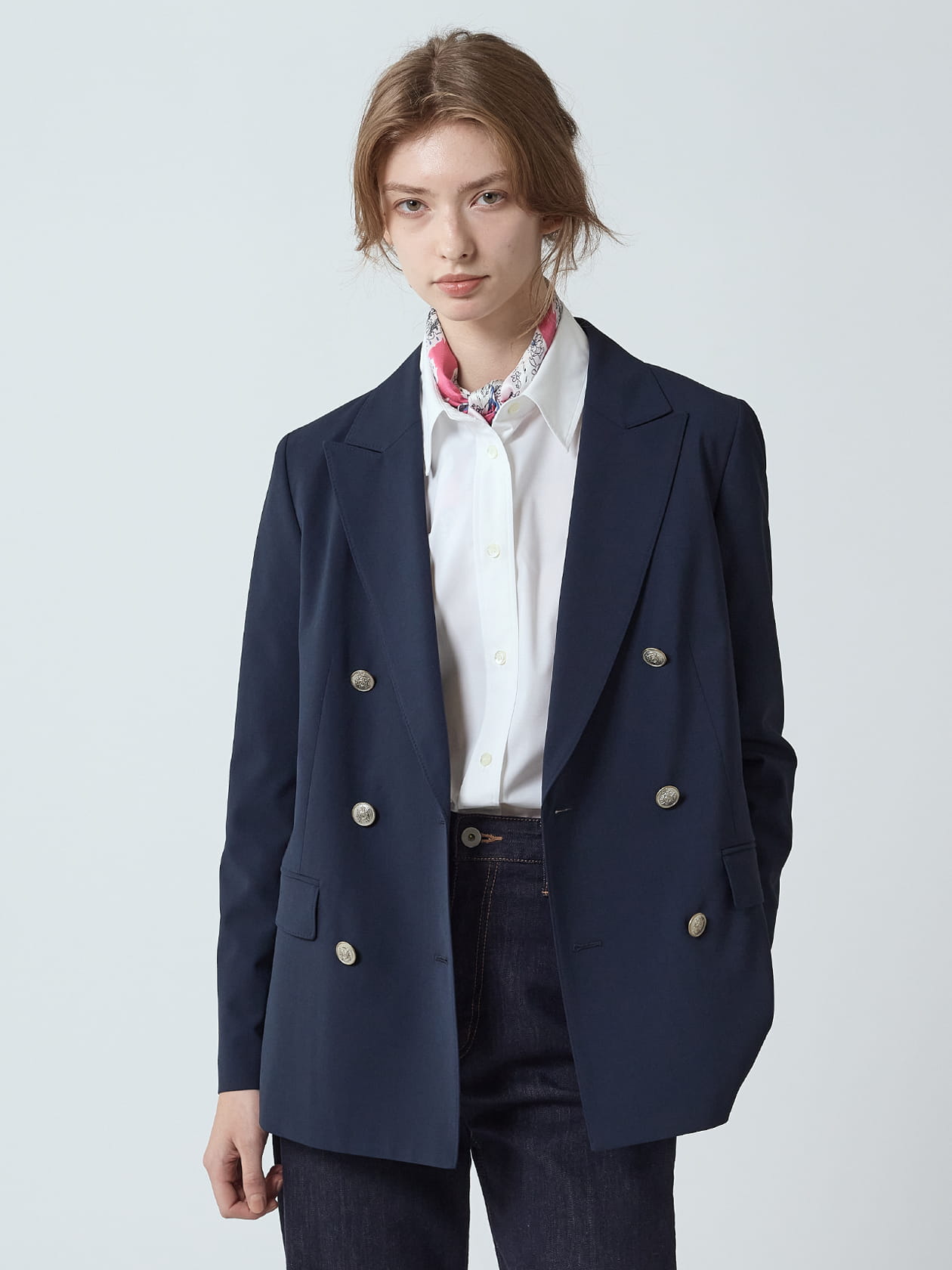 ストレッチダブルブレザー