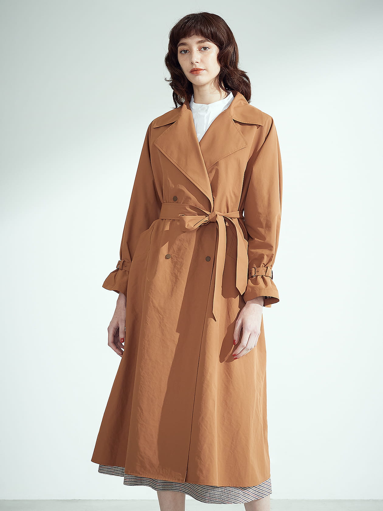 タフタ Aラインコート