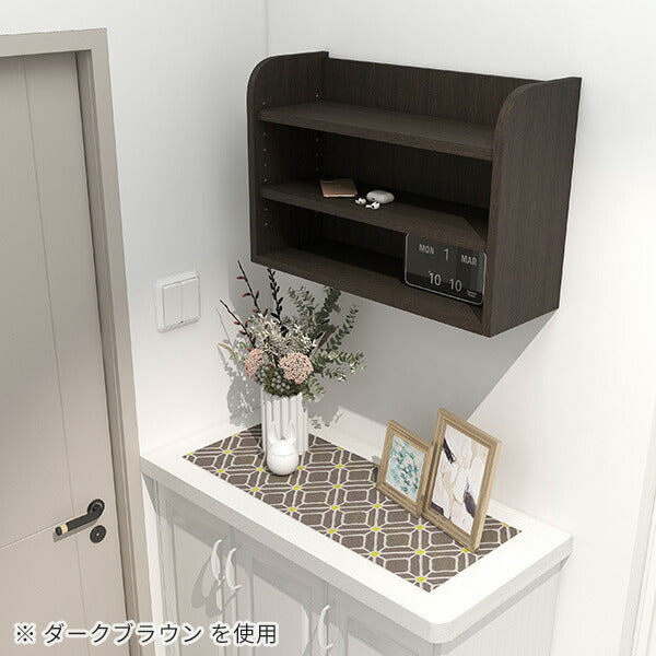 ディスプレイシェルフ 棚付き シンプル｜aster WallBox 600*400 木目