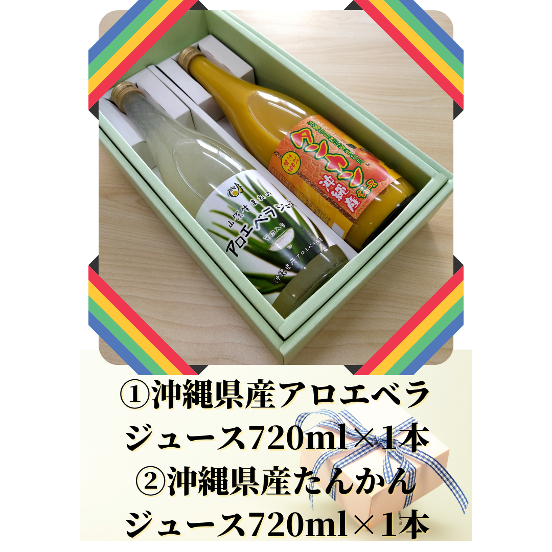 沖縄アロエギフト【アロエベラ720ml＆たんかん720ml】送料無料