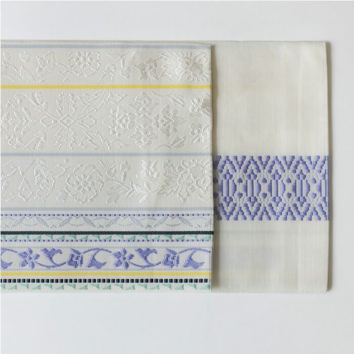 博多織半幅帯 古今 花唐草献上 ≪ベージュ≫ 正絹 日本製 | arakawa