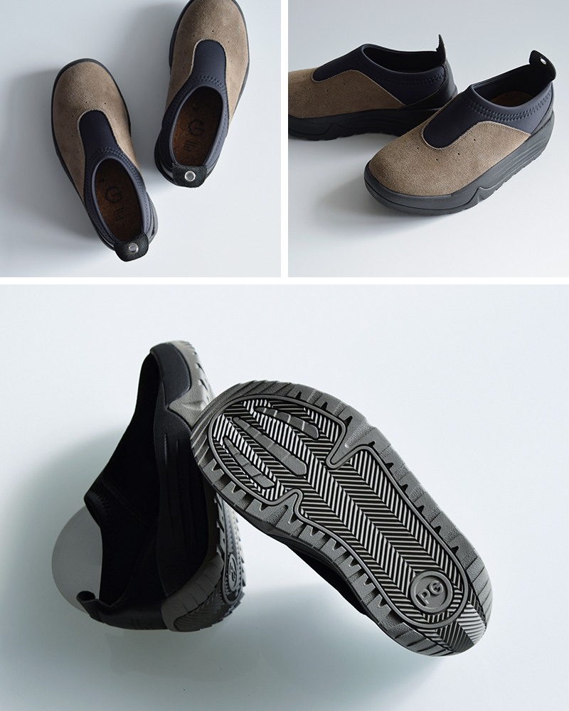 pg ピージー カウスエード スリッポン モックシューズ “GARDEN MOC” pg