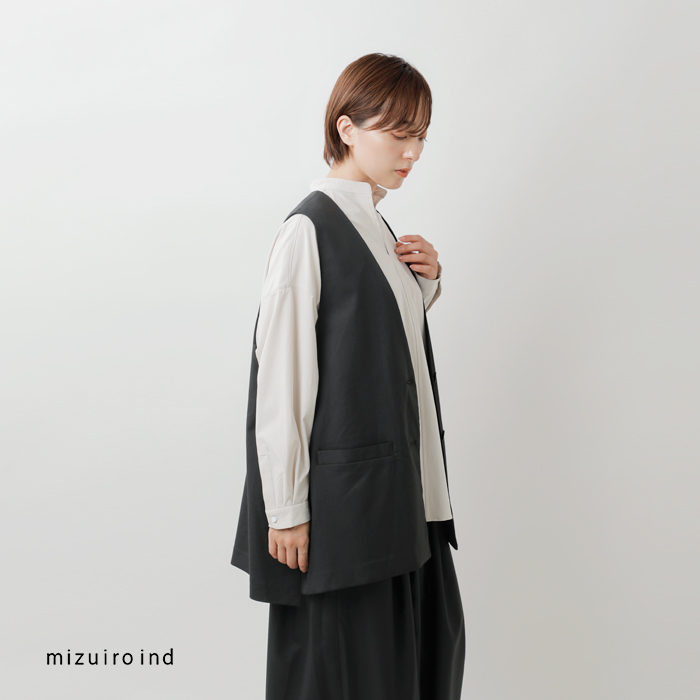 mizuiro ind ミズイロインド ディープ Vネック ワイド ベスト 3-230108