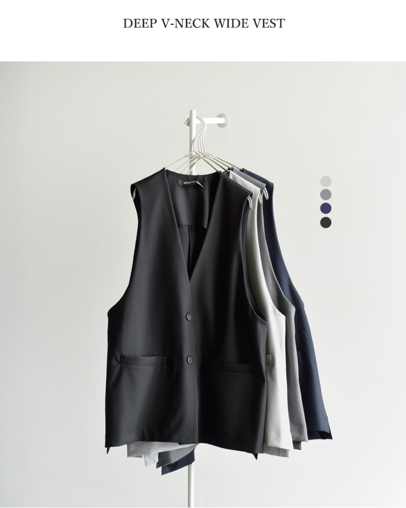 mizuiro ind ミズイロインド ディープ Vネック ワイド ベスト 3-230108