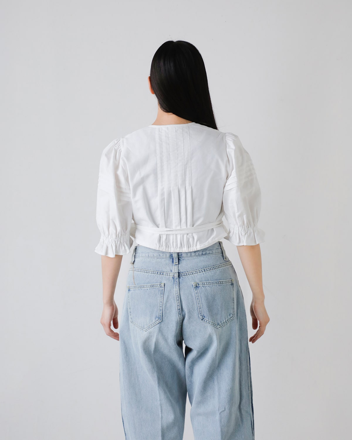 40%OFF】CLANE クラネ ピンタック クロップド ブラウス 18122-4212-kk