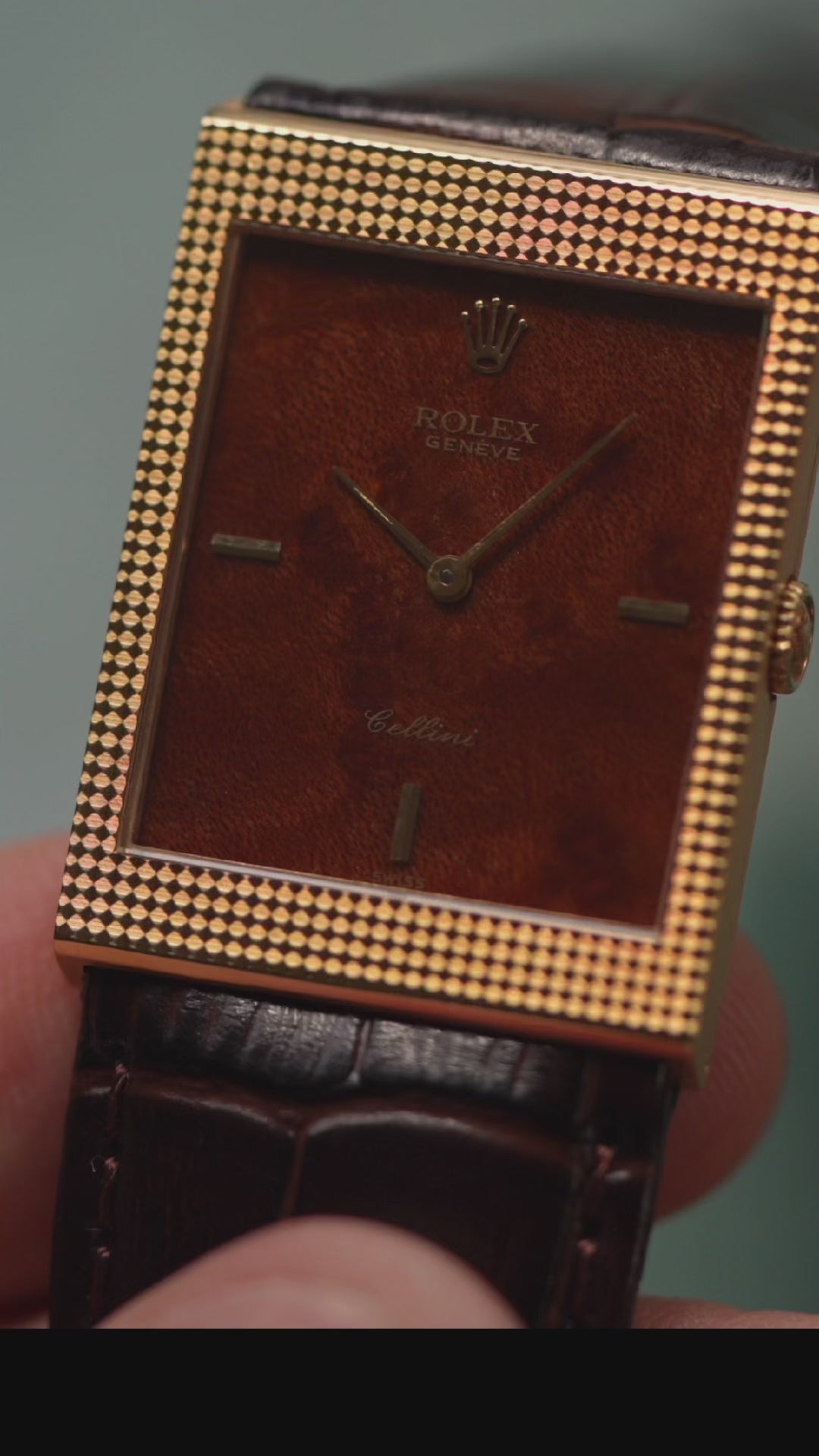 ロレックス チェリーニ 4127 YG ウッドダイアル 箱保証書付き 1990年頃