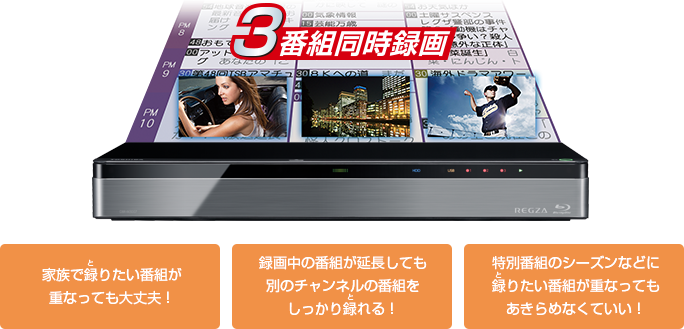 DBR-M3007/M1007/録画・再生/録画｜レグザブルーレイ/レグザタイム