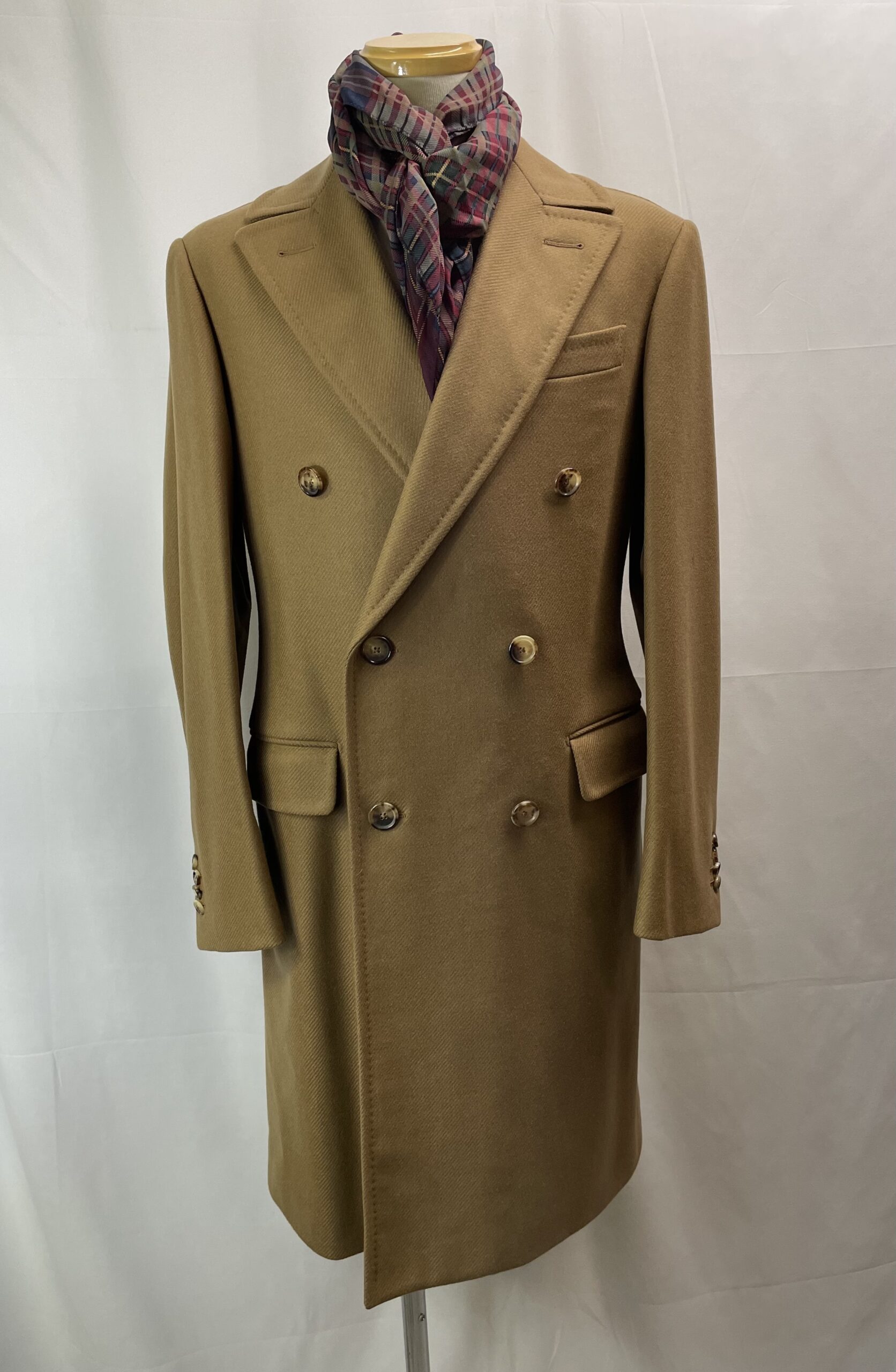 CARUSO カルーゾ】上質カシミヤ混ウール 正統派ポロコート ダブル