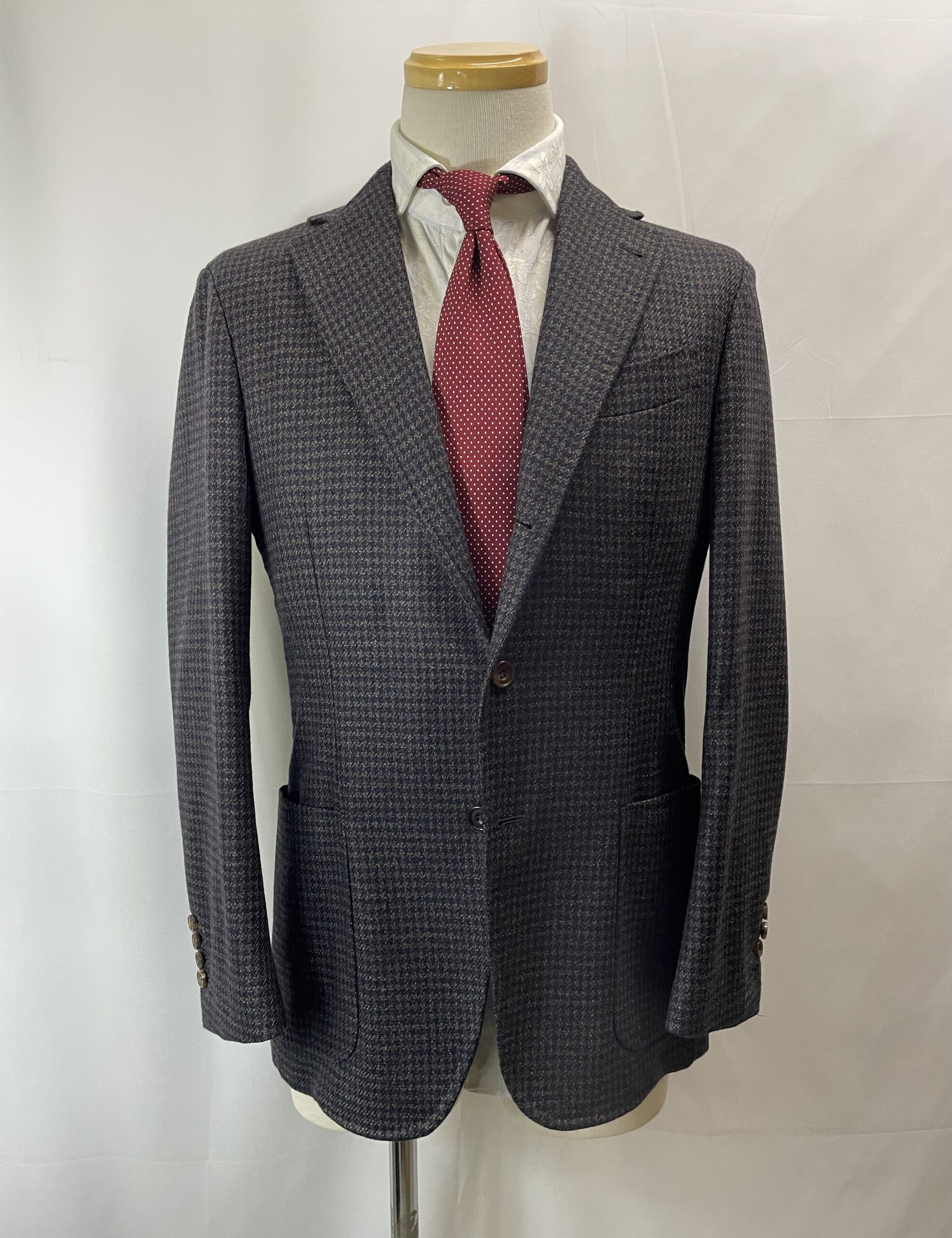 sartorio サルトリオ】アンコン軽快ナポリ仕立て 合い物 絹ウール 千鳥