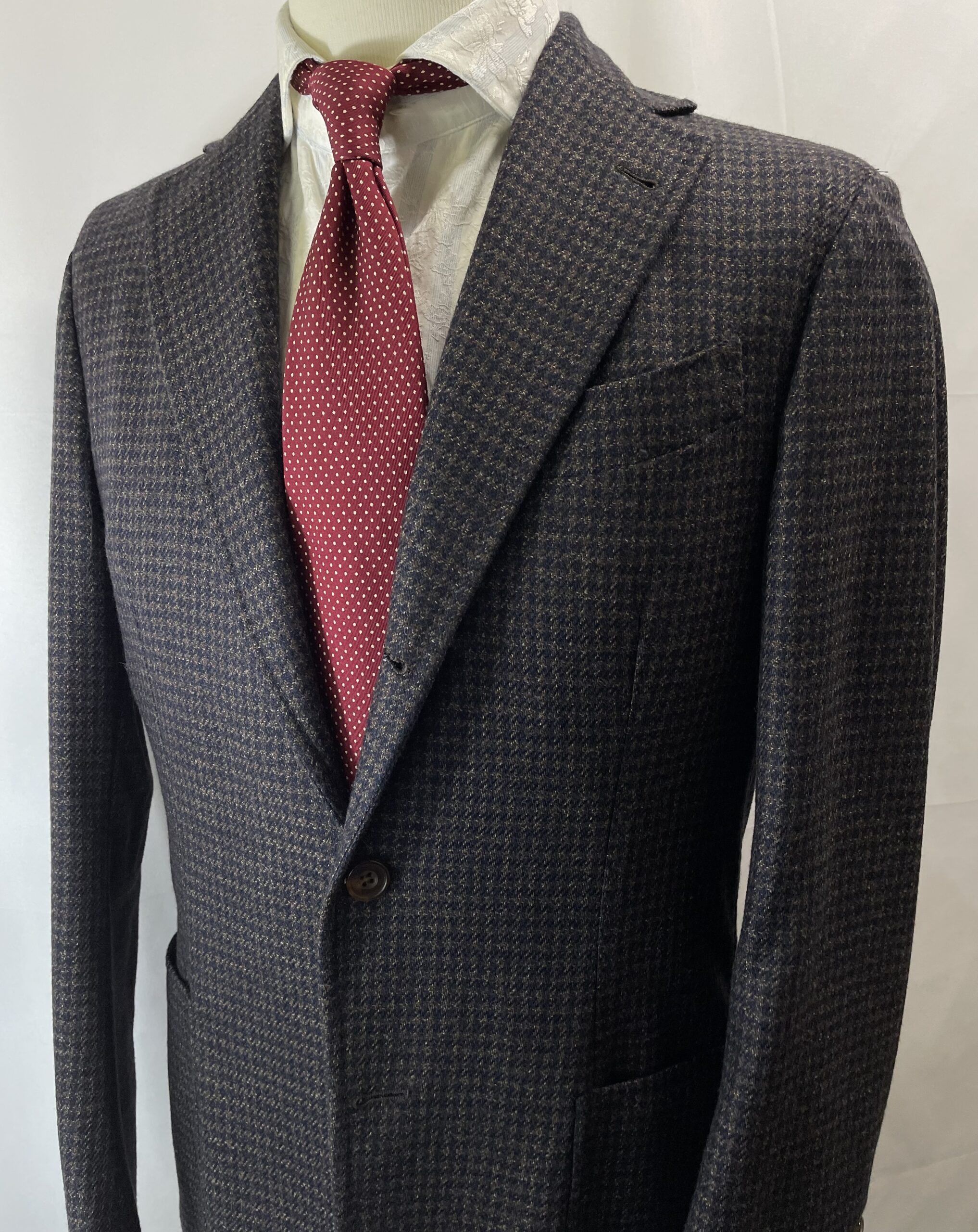 sartorio サルトリオ】アンコン軽快ナポリ仕立て 合い物 絹ウール 千鳥