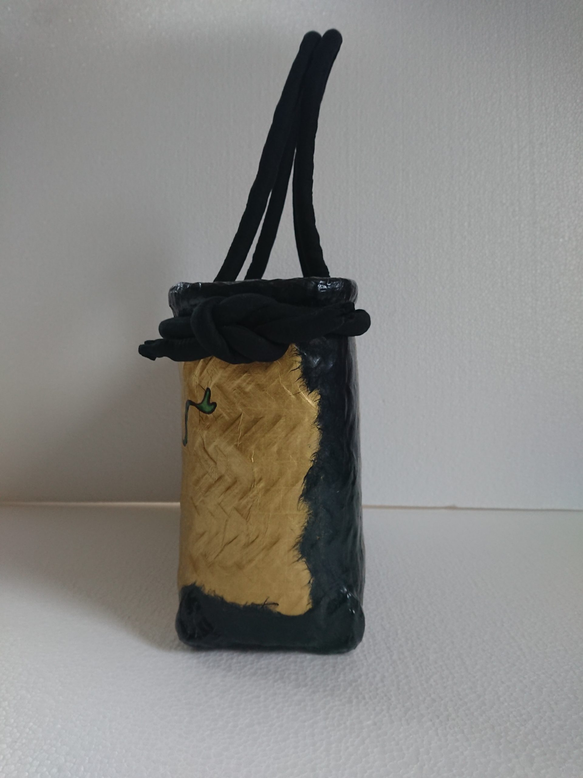 No．33 一閑張り カゴバック 風神雷神屏風図 オーダーメイド