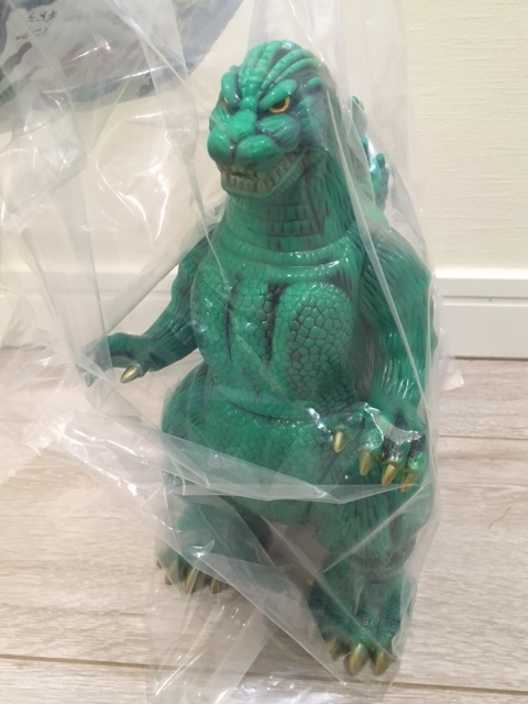 マルサン ソフビ デスゴジ350 クラシックブルー 黄色目ver ゴジラ 1989