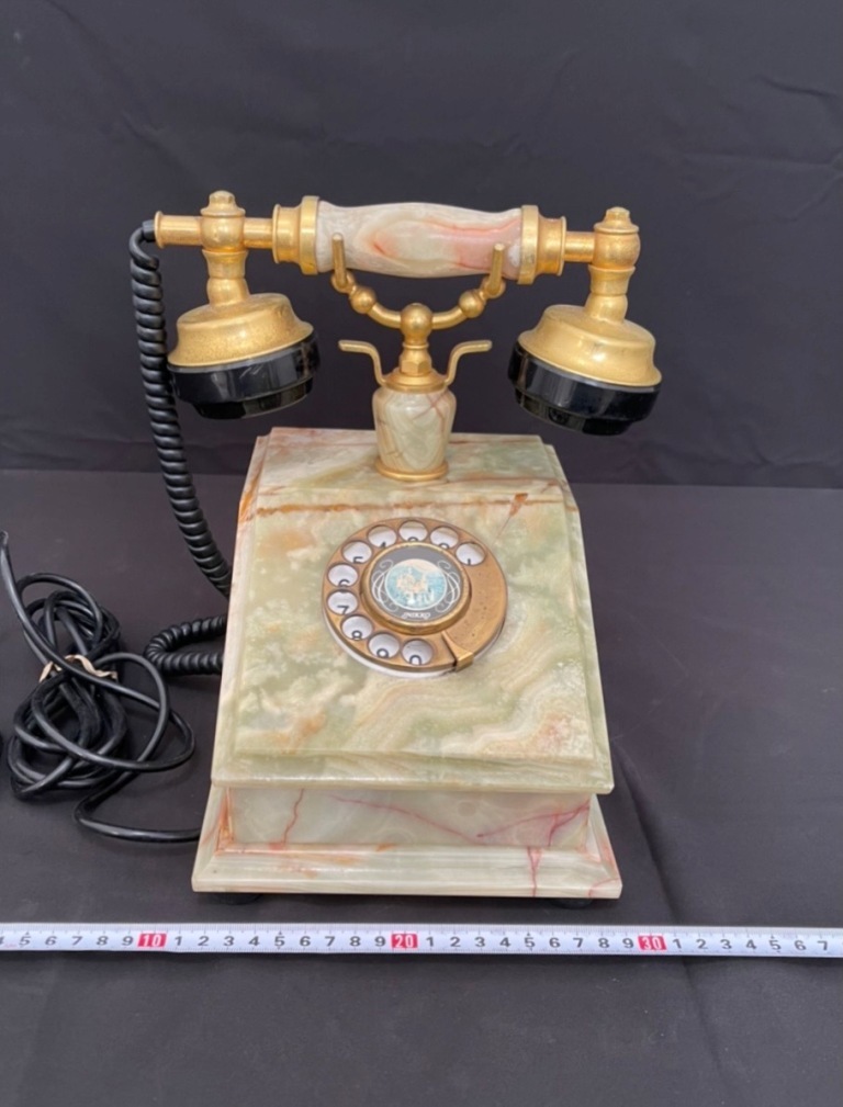 美品】アンティーク大理石固定電話 1980年7月製 NIKKO 日興電機製作所