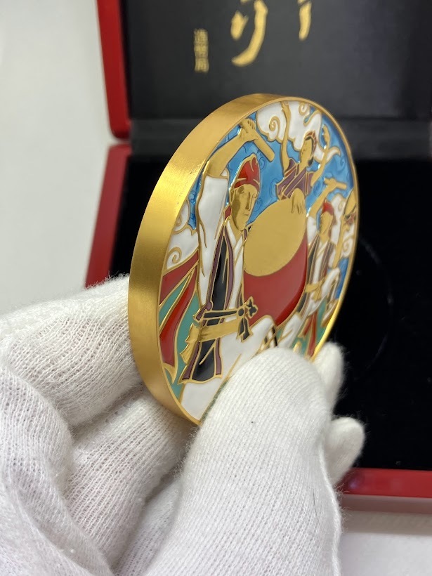 七宝章牌 エイサーまつり 純銀メダル 日本の祭りシリーズ 七宝章牌