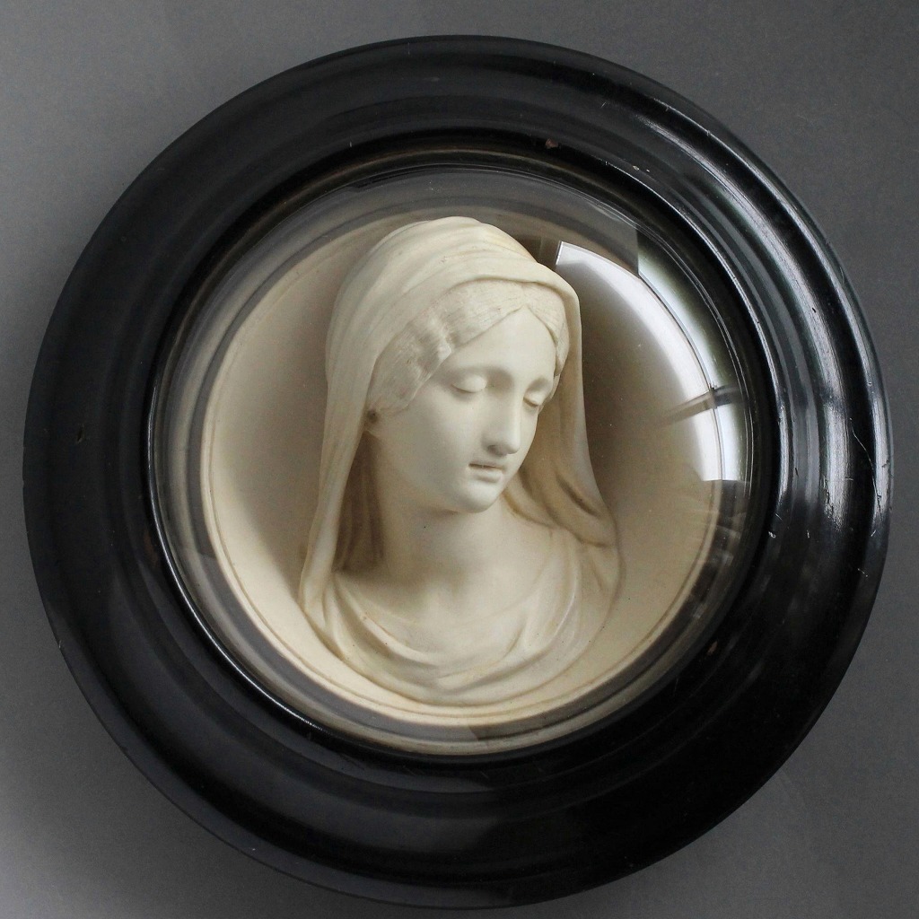 極上希少 19世紀 フランス アンティーク 聖母マリア像 作者サイン有